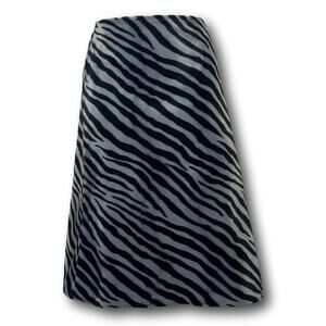 Vintage Zebra A Line Faux Fur Midi Skirt Small Y2K Animal Print